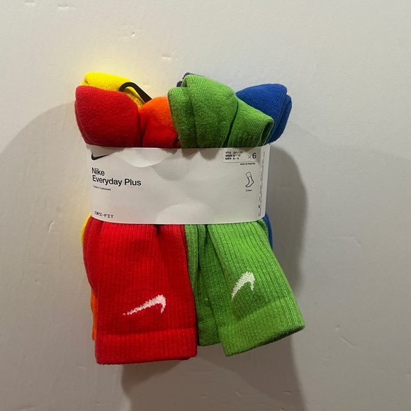 Nike, Everyday Plus, 6 Pack Crew Socks, Multicolor - Picture 4 of 11